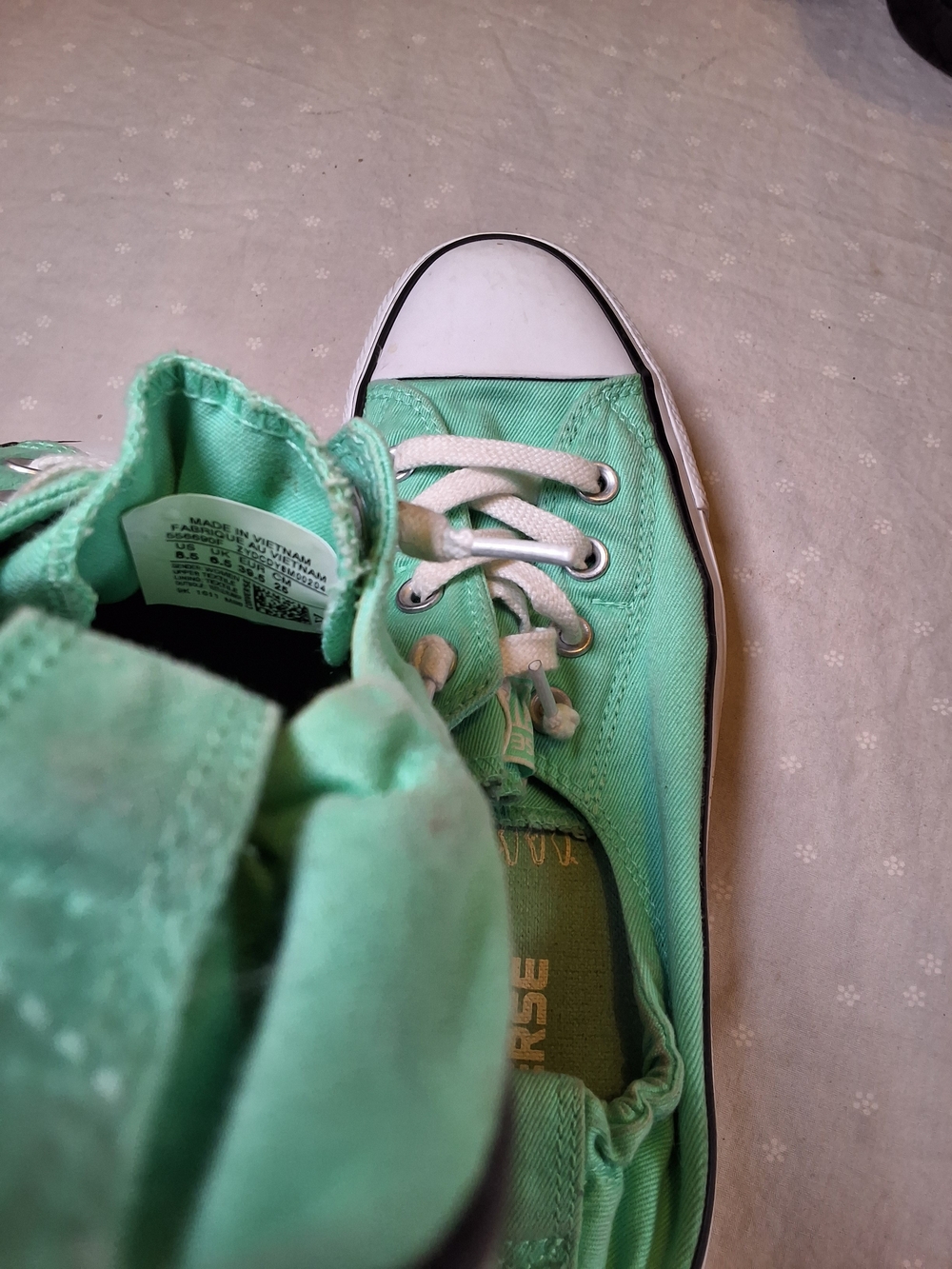 Converse Women's Low-Top Slip-On Sneakers in Mint Green and White - Picture 2 of 6